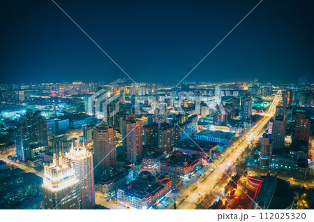 中国 黒竜江省 ハルビン　龍塔からの夜景　 112025320
