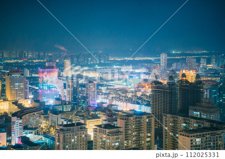 中国 黒竜江省 ハルビン　龍塔からの夜景　 112025331