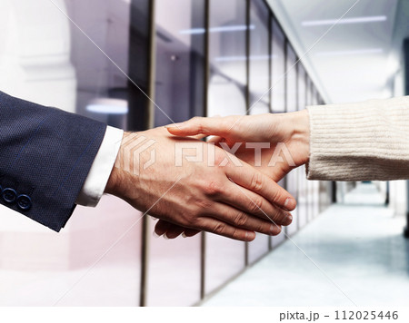 Business people shaking hand. Male and female hand shake Business people shaking hand. Male and female hand shake 112025446