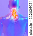 Neck painful skeleton x-ray, 3D illustration. 112026024