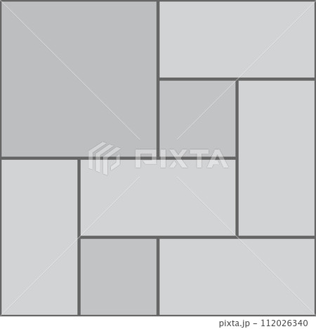 Pavement granite tiles, parquet paving pattern with contrasting blocks. Vector street or sidewalk of cobblestone, garden or park path Pavement granite tiles, parquet paving pattern with contrasting blocks. Vector street or sidewalk of cobblestone, garden or park path 112026340