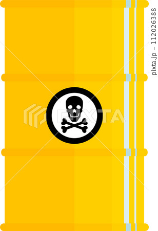 Metal Barrel with Skull and Crossbones Sign Icon. Vector Illustration. 112026388