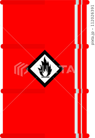 Metal Barrel with Flammable Substance Icon. Vector Illustration. Metal Barrel with Flammable Substance Icon. Vector Illustration. 112026391