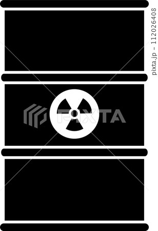 Metal Barrel with Radioactive Hazard Substance Icon. Vector Illustration. 112026408