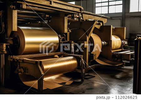 Industrial background. Metal rolling on machine tools and robots. Generative AI. Industrial background. Metal rolling on machine tools and robots. Generative AI. 112026625
