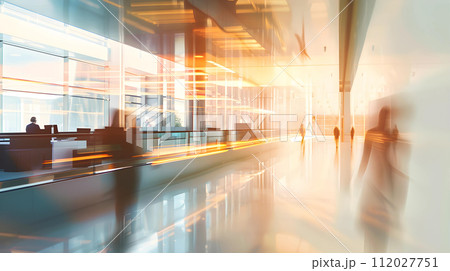 Blurred background Coffee shop blur background with bokeh image 112027751