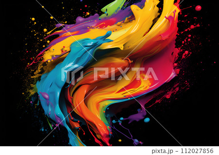 Cosmic Paint Splatter. Holi Festival concept 112027856