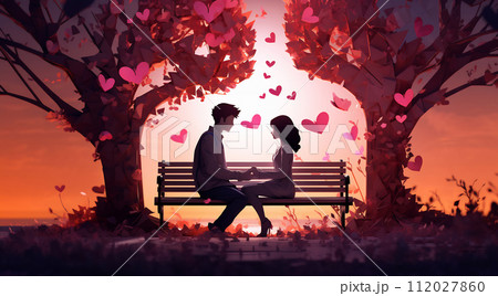 Intimate Moment in Autumn Park 112027860
