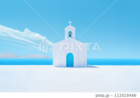 Greek Serenity: Pristine Chapel by the Sea 112028486