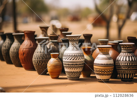 Artisanal Ceramic Vase Ensemble 112028636