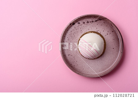 Delicious sweet colorful mochi desserts or ice cream with rice dough and toppings Delicious sweet colorful mochi desserts or ice cream with rice dough and toppings 112028721