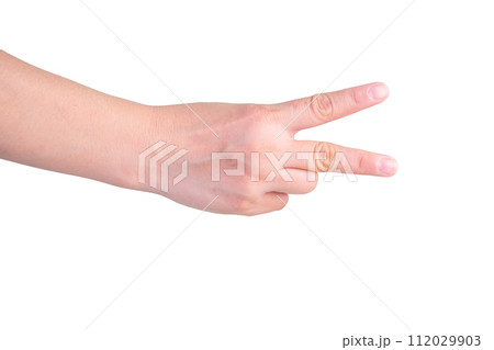 hand on isolated background clipping path 112029903