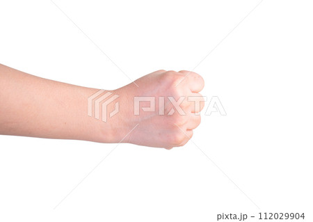 hand on isolated background clipping path 112029904