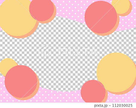 Geometric pattern background with circular polka dot wave border, warm colors Geometric pattern background with circular polka dot wave border, warm colors 112030025