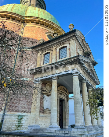 Neoclassical Church with Green Roof, Grand Dome and Ornate Classical Facade Neoclassical Church with Green Roof, Grand Dome and Ornate Classical Facade 112030905