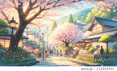桜の咲く風景 桜の景色 桜の木 桜の咲く風景 桜の景色 桜の木 112032451