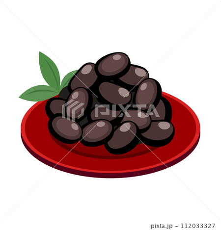 おせちの黒豆のイラスト おせちの黒豆のイラスト 112033327