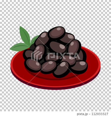 おせちの黒豆のイラスト おせちの黒豆のイラスト 112033327