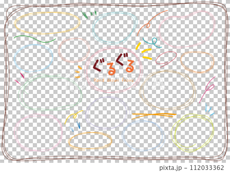 Guruguru pen touch graffiti line frame/pastel color 112033362