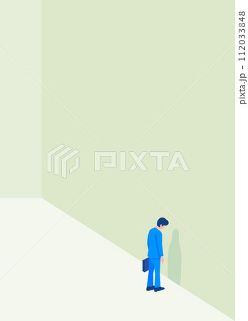 壁にぶつかるビジネスマン 112033848