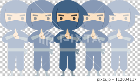 分身の術を使う忍者のイメージイラスト 分身の術を使う忍者のイメージイラスト 112034117