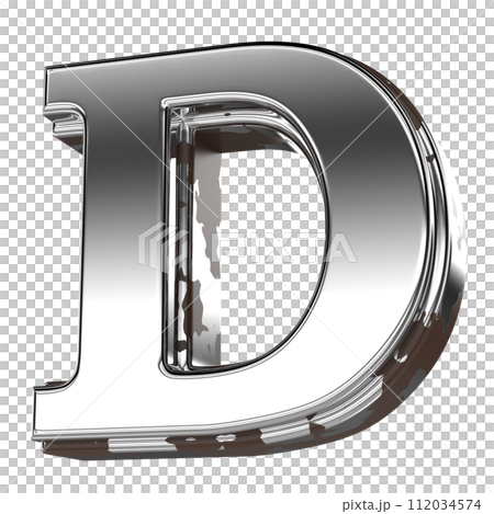 d font silver 3d render d font silver 3d render 112034574
