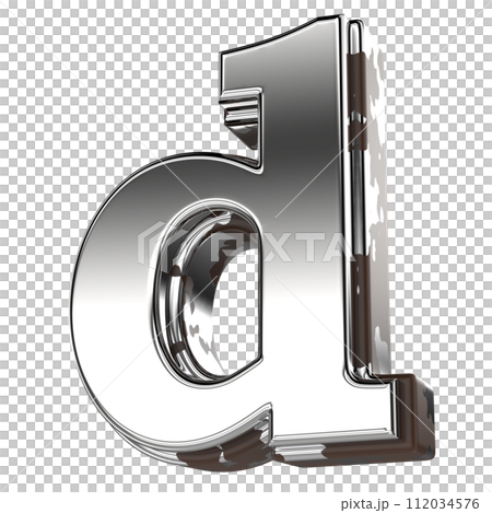 d font silver 3d render d font silver 3d render 112034576
