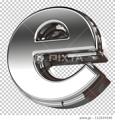 e font silver 3d render e font silver 3d render 112034580