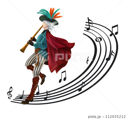 笛吹き男と音符 112035212