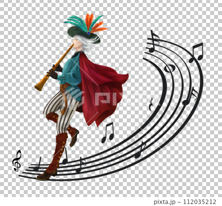 笛吹き男と音符 112035212