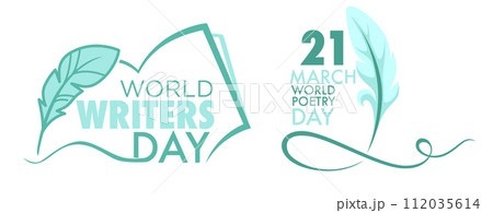 World writers day, 21 march holiday banner vector 112035614