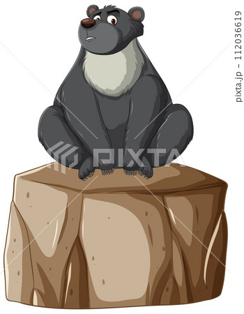 Pensive Bear on a Rocky Perch 112036619