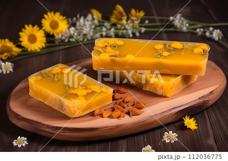 AI-generated content. Lemon cake with coconut flakes. A piece of delicate vanilla dessert with cream. Neural network AI generated art AI-generated content. Lemon cake with coconut flakes. A piece of delicate vanilla dessert with cream. Neural network AI generated art 112036775