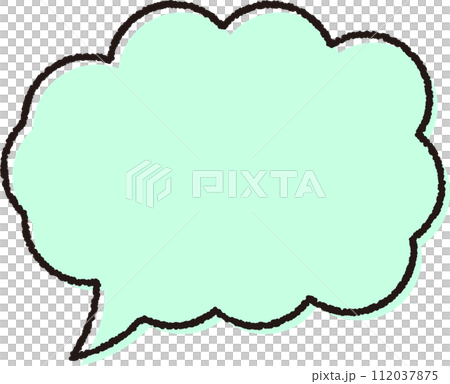 Mint green speech bubble with a simple and gentle impression 112037875