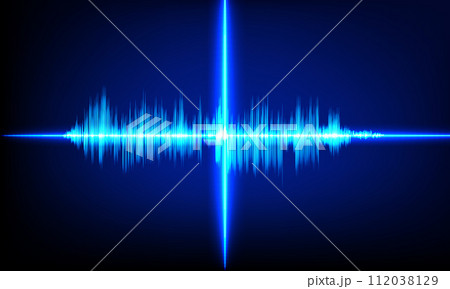 Abstract Sound Wave Blue Digital Frequency wavelength graphic design Vector Illustration 112038129