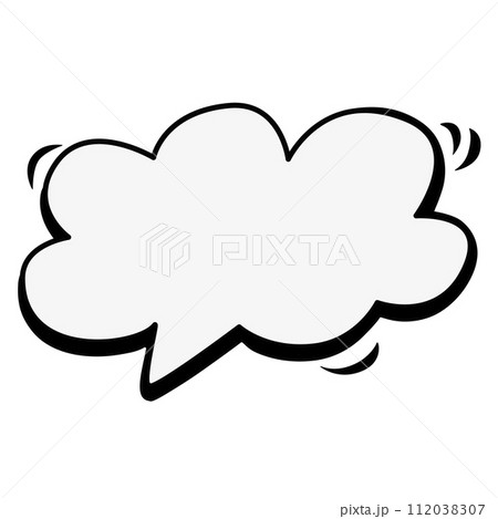 Vector speech bubble for words in the form of cloud. Hand drawn dialogue doodle for design. 112038307