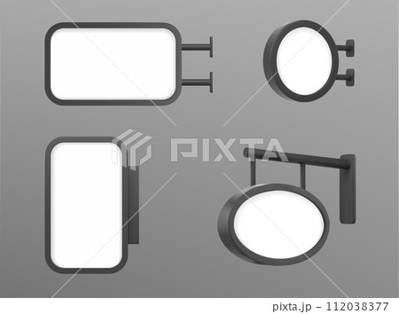 Mockup of signboard attached to wall 112038377