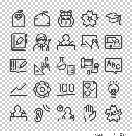 Exam study icon set Exam study icon set 112038529
