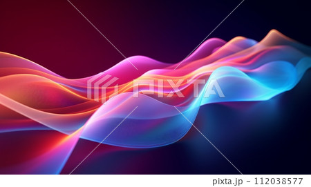 AI-generated content. Abstract colored digital waves. Speaking sound wave. Neural network AI generated art 112038577