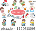 誤飲応急処置のイラストセット 112038896