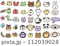 ゆるくてかわいい動物のイラストアイコンセット 112039028
