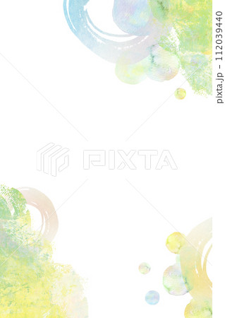 グリーン系の爽やかな水彩背景素材 112039440