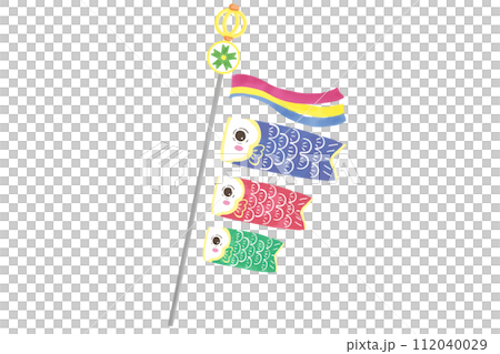 手繪風格藍色、紅色和綠色鯉魚飄帶向量圖 手繪風格藍色、紅色和綠色鯉魚飄帶向量圖 112040029