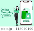 online shopping mobile app templates concept flat design illustration  112040190