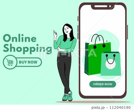 online shopping mobile app templates concept flat design illustration online shopping mobile app templates concept flat design illustration 112040190