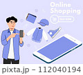 online shopping mobile app templates concept flat design illustration  112040194
