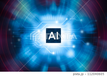 Artificial intelligence AI and machine learning concept , Black microchip isolated 112040605