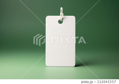 Blank Hang tag Label and price tag on white background. Generative Ai 112041557