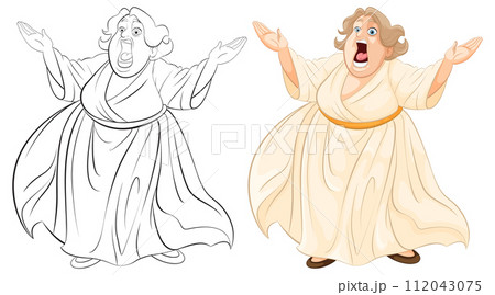 Opera Singer in Mid-Performance Illustration 112043075