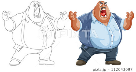 Angry Boss Cartoon Illustration 112043097